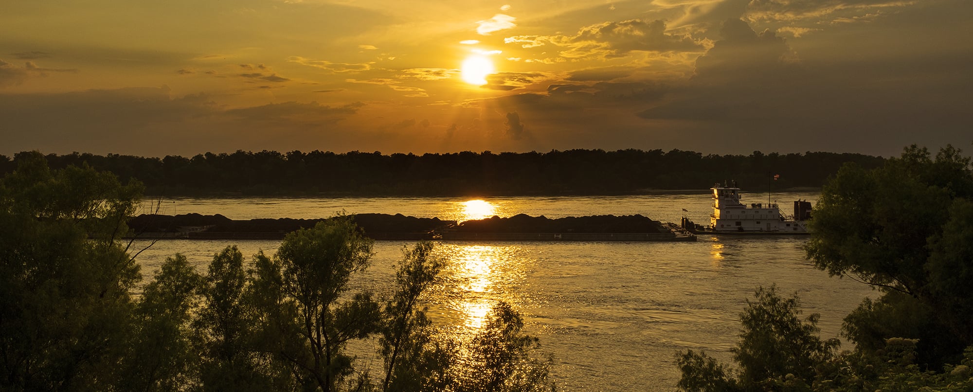 Barge on Mississippi River - New Madrid, MO